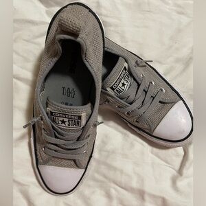 Converse AllStar Women’s Sz 7 (EUR 37.5) Gray Waffle Canvas Gray Laces